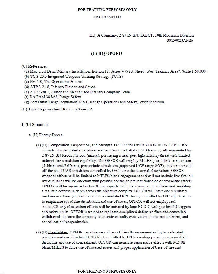 OPORD example
